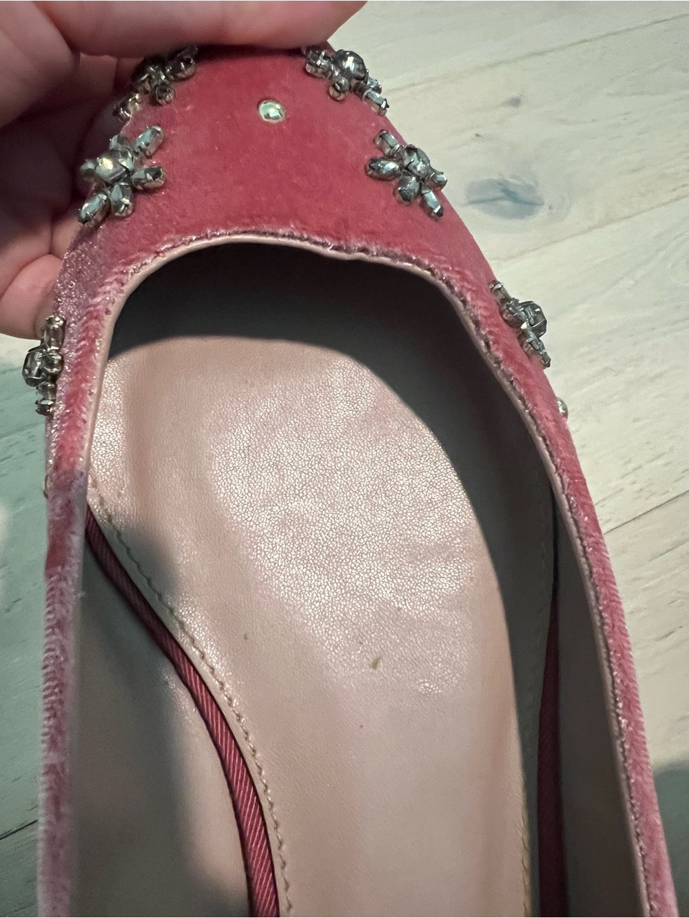 Circus by Sam Edelman Pink Velvet Jeweled Pointed-Toe Flats - Picture 7 of 13